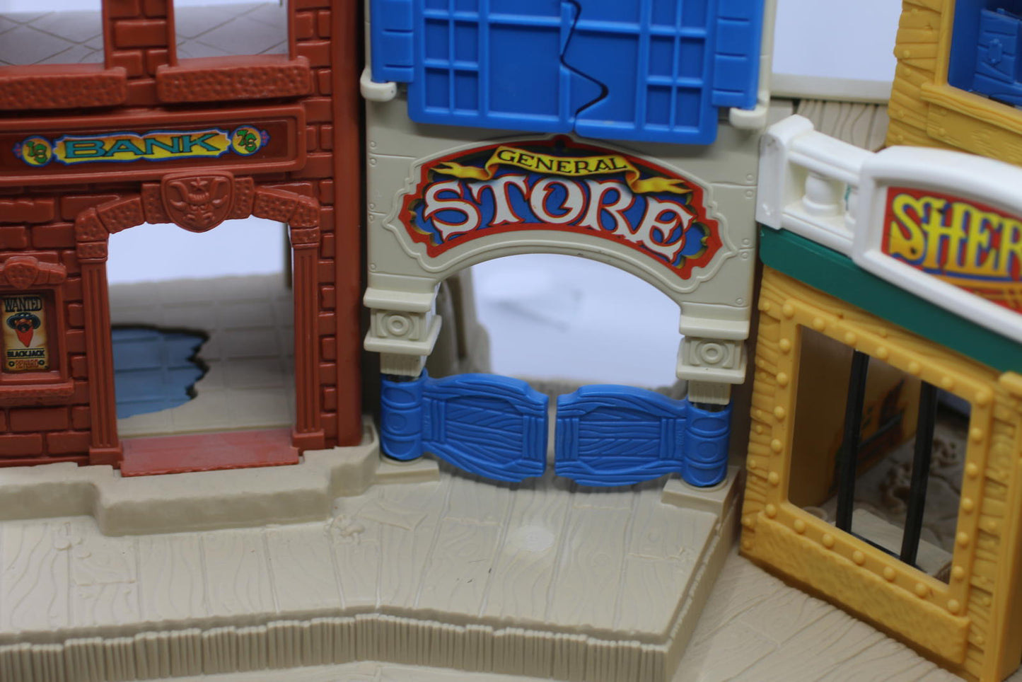 Vintage 1996 Fisher Price Great Adventure Wild Western Town Sheriff Hotel Bank
