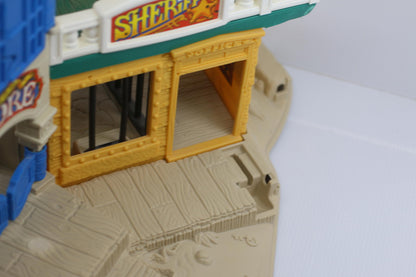 Vintage 1996 Fisher Price Great Adventure Wild Western Town Sheriff Hotel Bank
