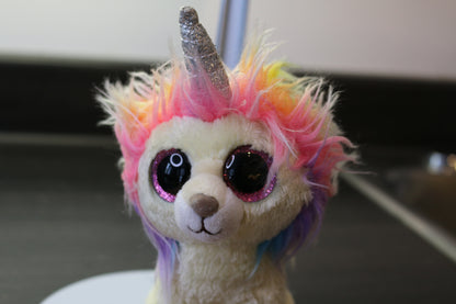 Ty Beanie Boos-Layla 6" Silver Horned Unicorn Multicolor Lion-Claire'S Exclusive