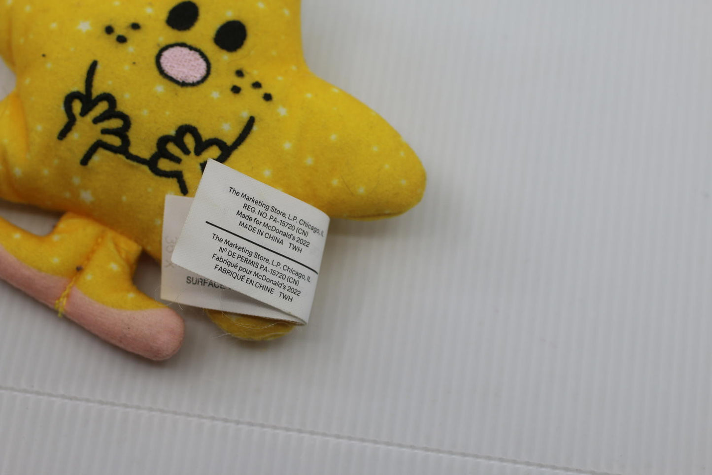 2022 McDonalds Mr. Men Little Miss Sparkle Plush Hanging Toy 4"