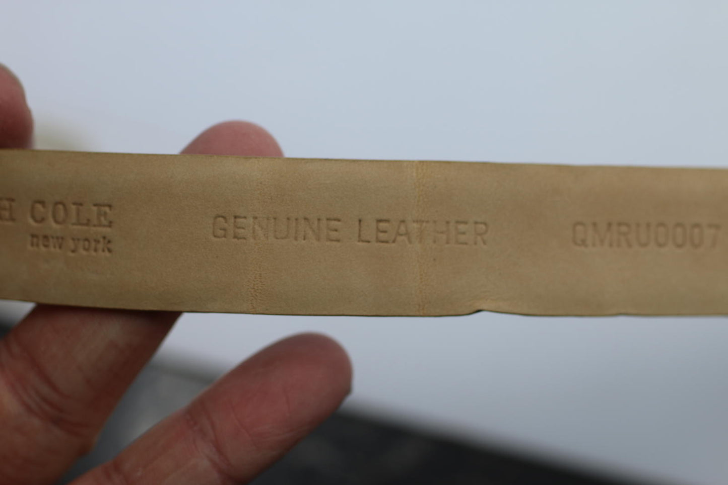 Kenneth Cole Genuine Leather Belt Tan Gold Buckle Large Men