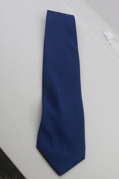Yves Saint Laurent Blue Silk Tie MadeinFrance Classic Luxury