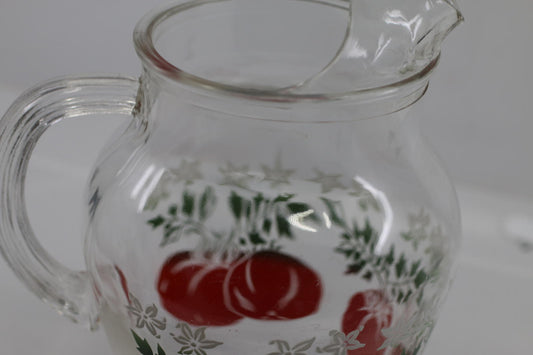 Vintage Anchor Hocking Tomato Juice Jug mug Glass Pitcher rare cute