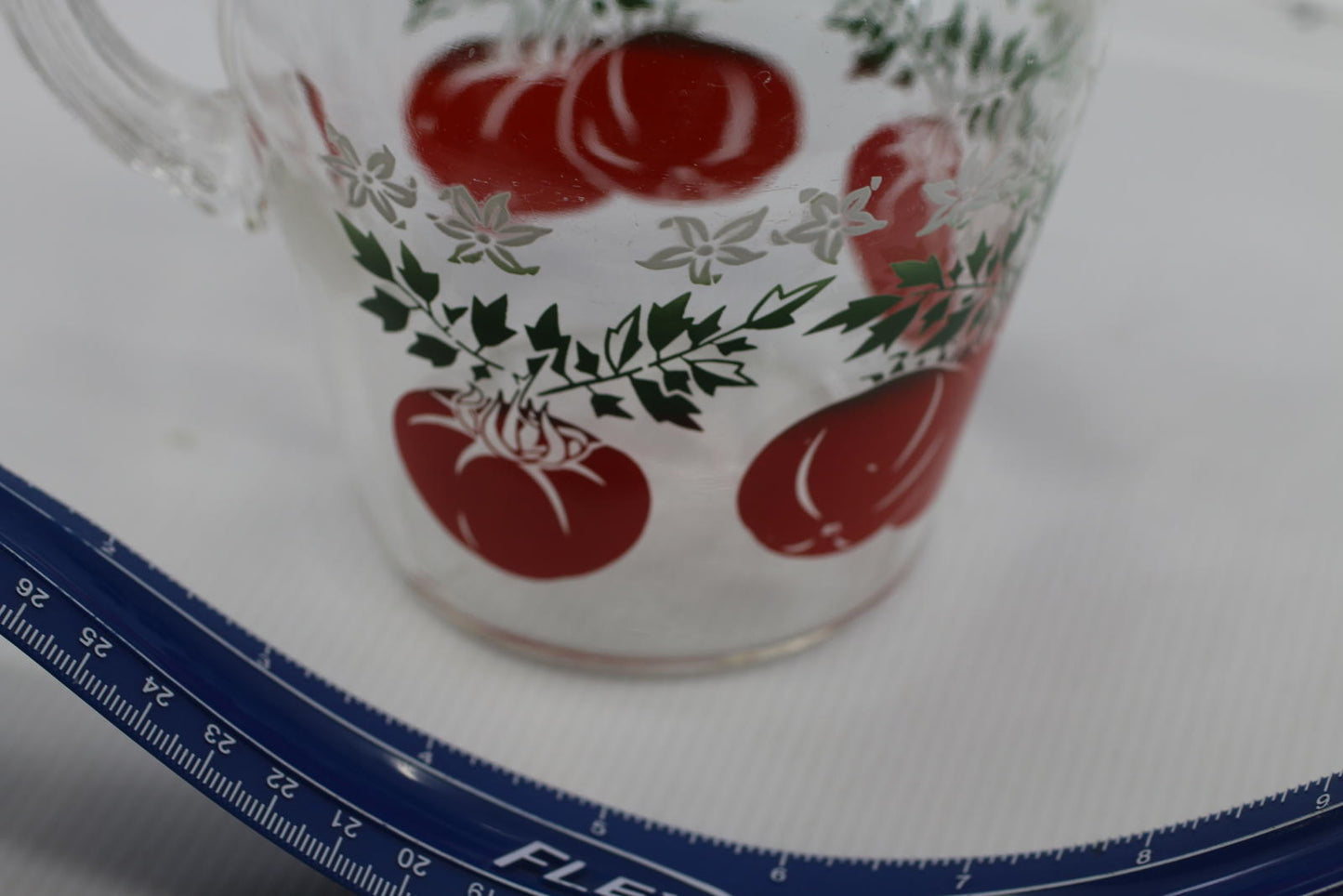 Vintage Anchor Hocking Tomato Juice Jug mug Glass Pitcher rare cute