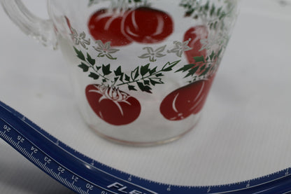 Vintage Anchor Hocking Tomato Juice Jug mug Glass Pitcher rare cute