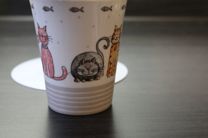Casa Signature Mug With Two Cheerful Kitty Cats