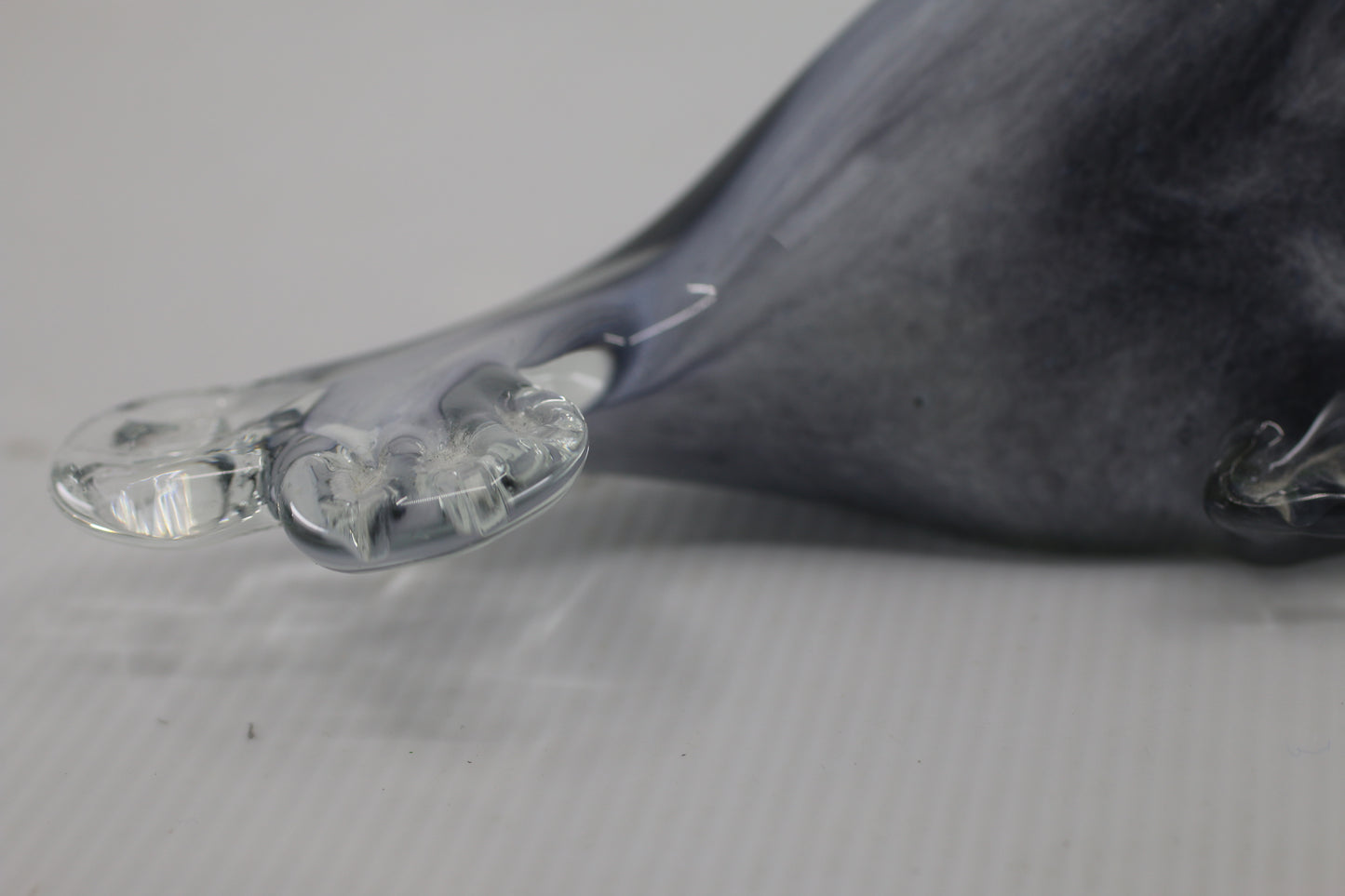 Hand Blown Art Glass Seal Gray Cased Figurine Paperweight