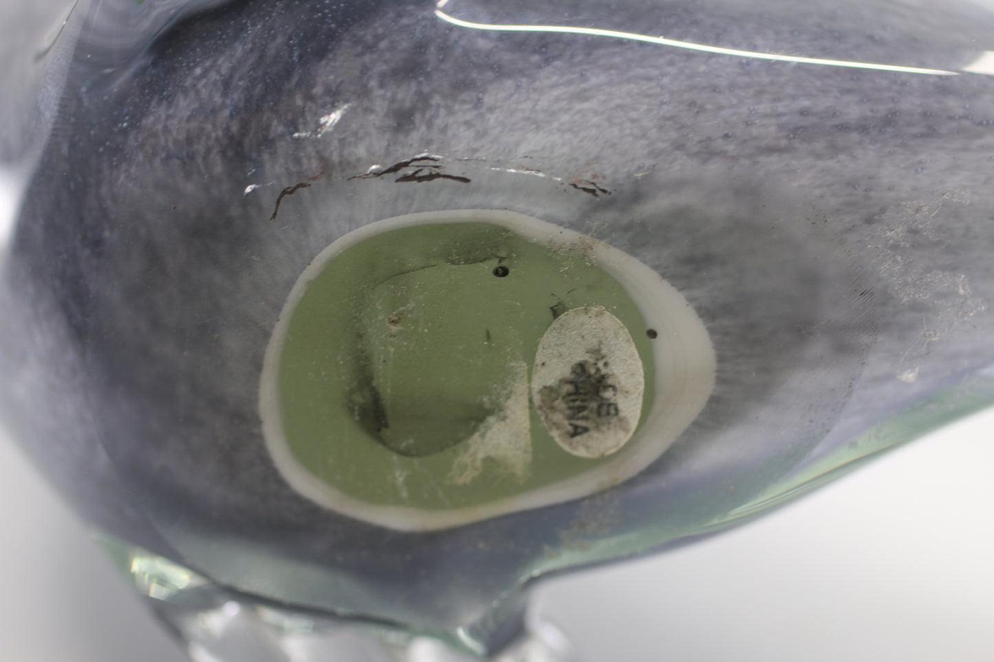 Hand Blown Art Glass Seal Gray Cased Figurine Paperweight