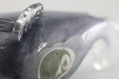 Hand Blown Art Glass Seal Gray Cased Figurine Paperweight