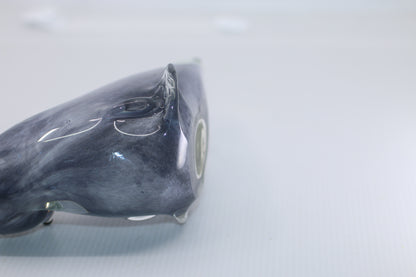 Hand Blown Art Glass Seal Gray Cased Figurine Paperweight