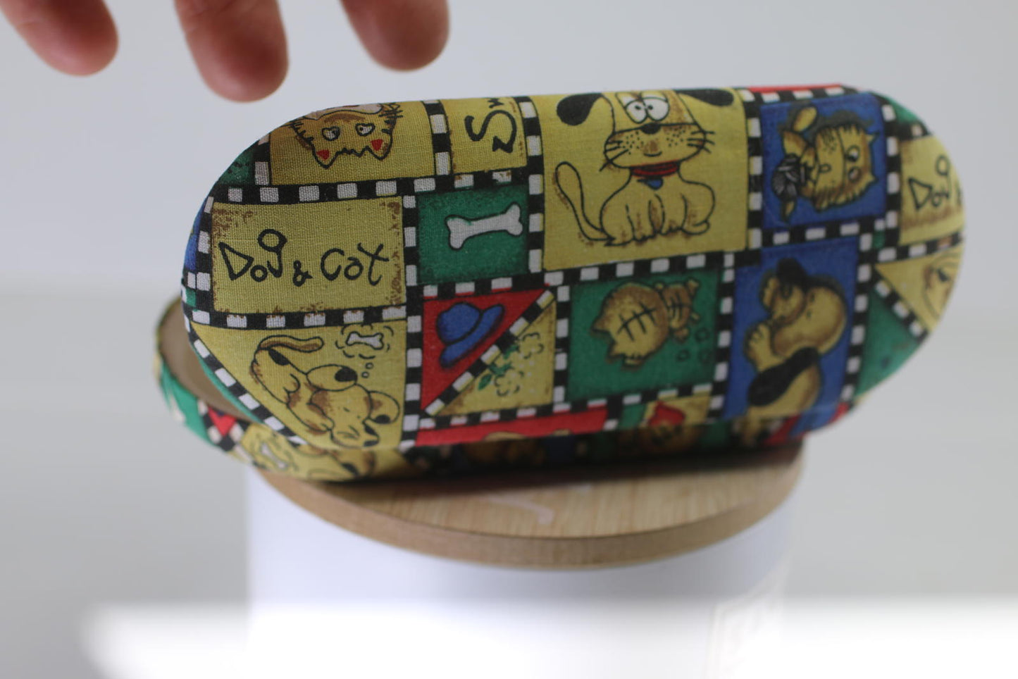 Dog&Cat Cartoon Eyeglasses Case HardShell Fabric OpticalCase