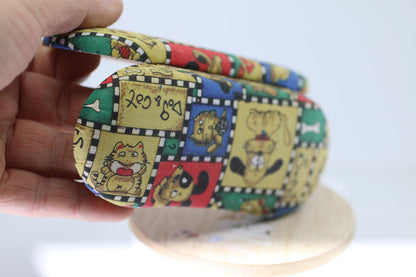 Dog&Cat Cartoon Eyeglasses Case HardShell Fabric OpticalCase
