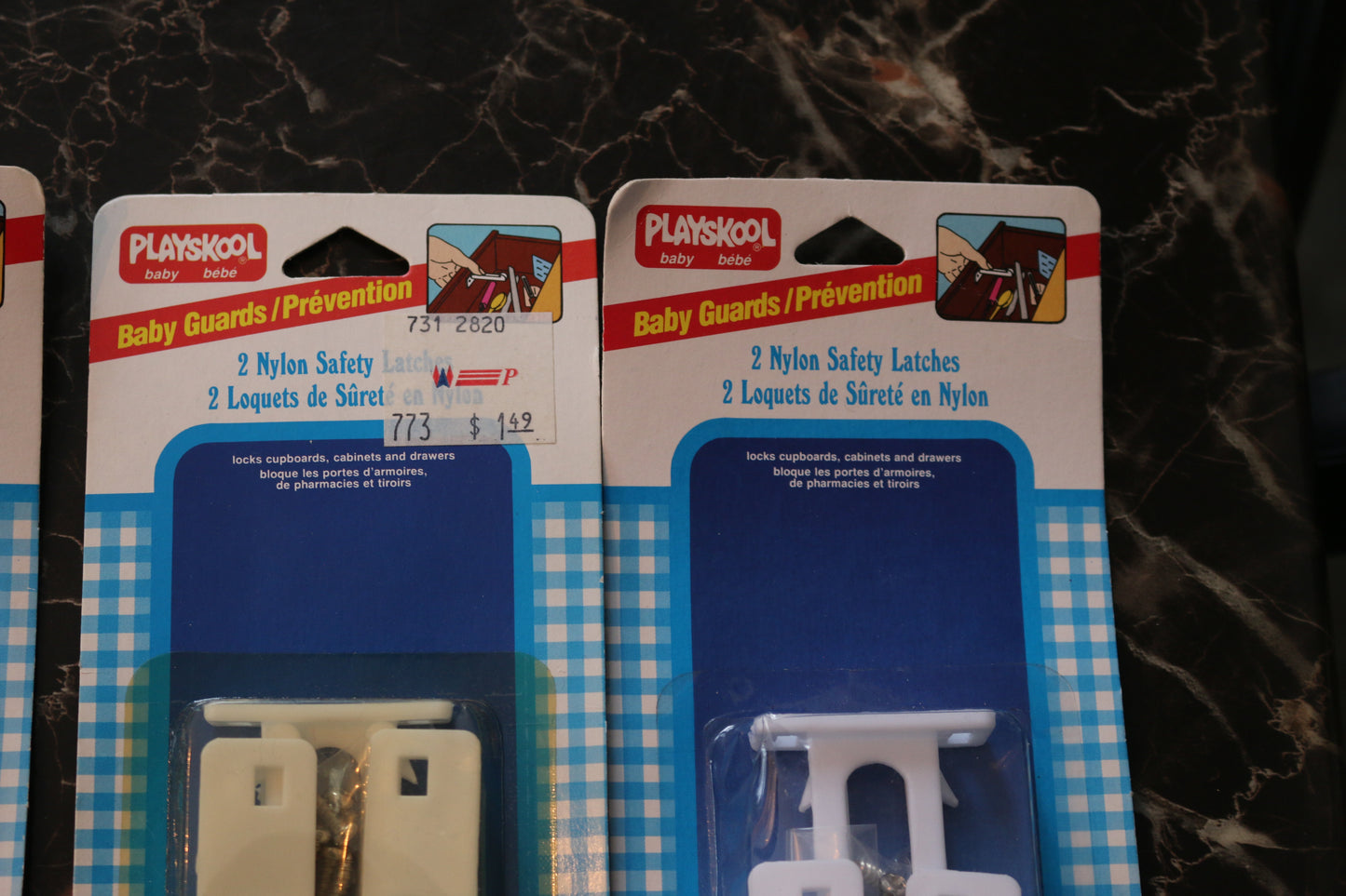 Lot of 4 Vintage Playskool baby guards nylon safety latches #4129 sealed