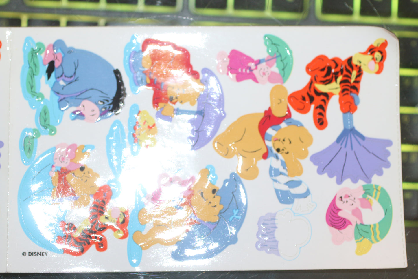 Sandylion Winnie the Pooh Stickers 2 Sheets Vintage Rainy Day