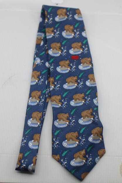 Ian hoot the rack salmon & bear silk tie