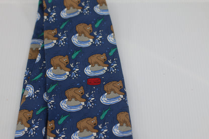 Ian hoot the rack salmon & bear silk tie