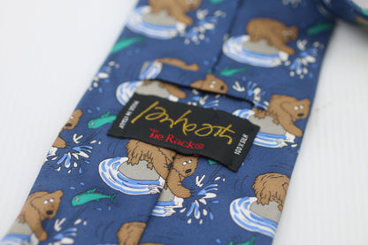 Ian hoot the rack salmon & bear silk tie