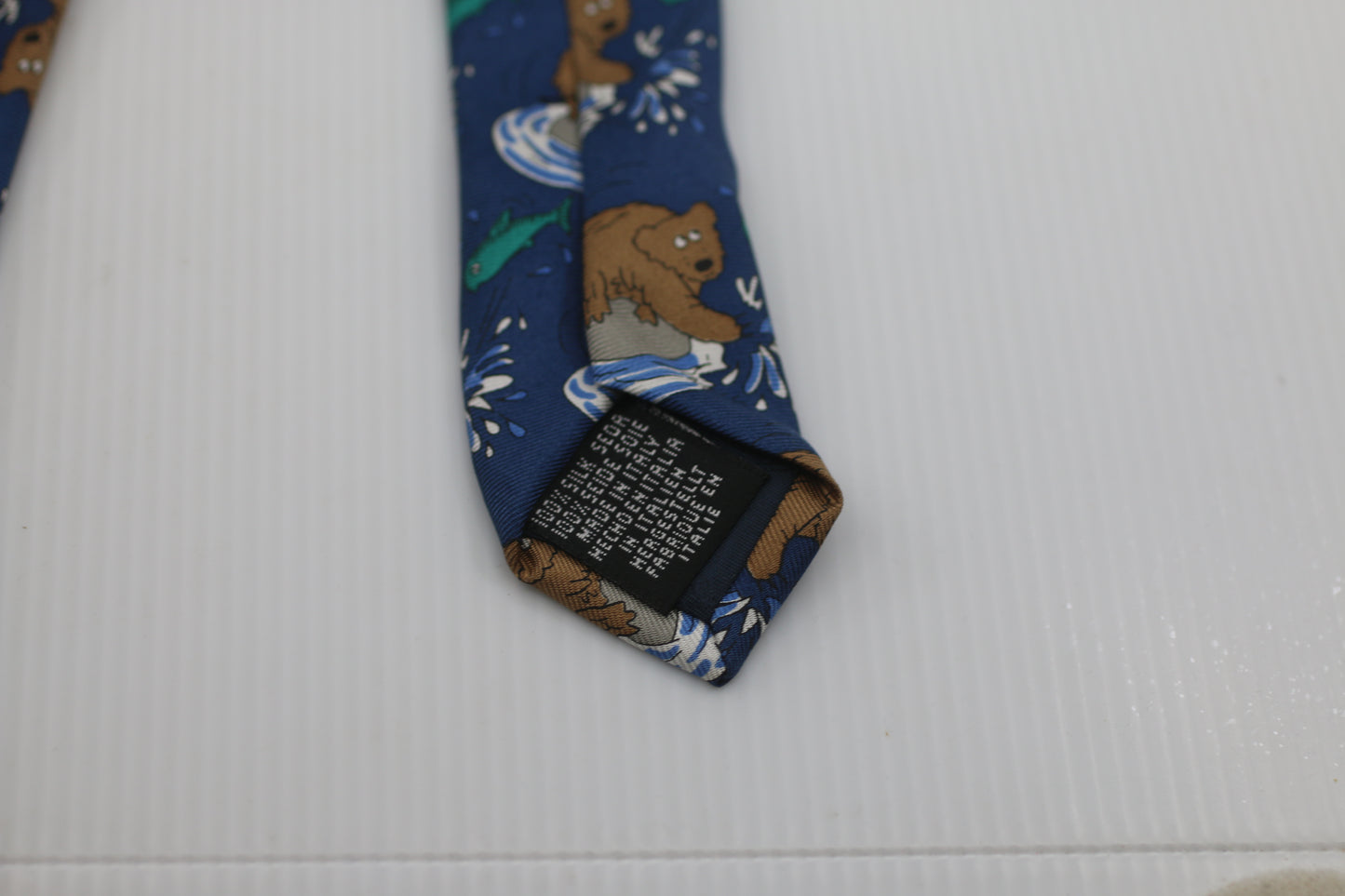 Ian hoot the rack salmon & bear silk tie