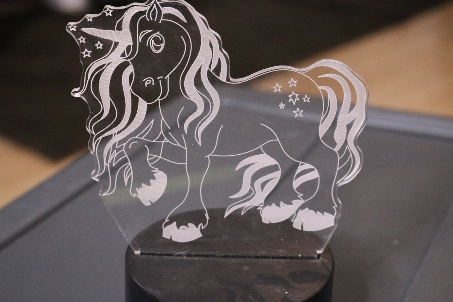 Romantic 3D Lamp Unicorn Acrylic Led Decorative Center Table Gift