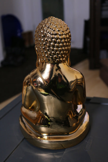 Gold Buddha T Light Candle Holder Golden Decoration 30Cm