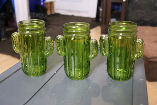 3X Glasses, Mason Jars Shot Glasses Sets Of Mugs Glass 5Inch Tall