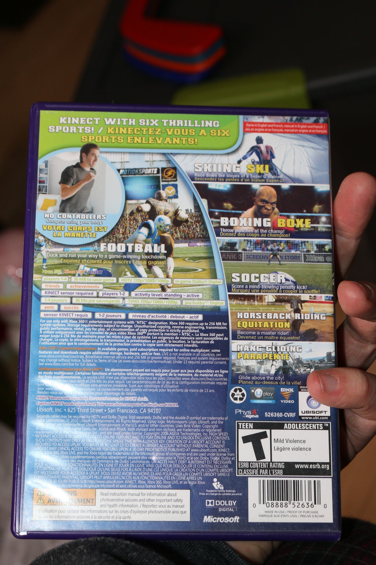 Motionsports: Play For Real For Kinect Xbox 360 Good Video Game Ubisoft