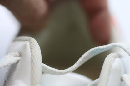 White Leather Sneakers with Red and Green Stripes and Embroied bug