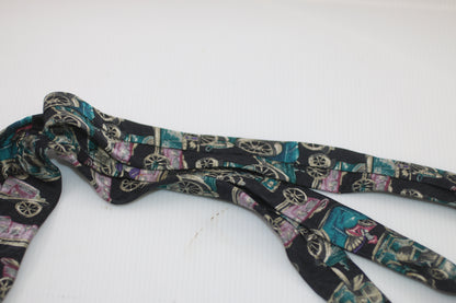 Homme EATON MAN Vintage cars logo tie all silk rare