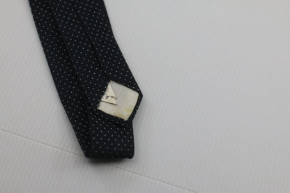 Made in Canada Oscar de la REnta vintage old dark blue w/ dot Tie