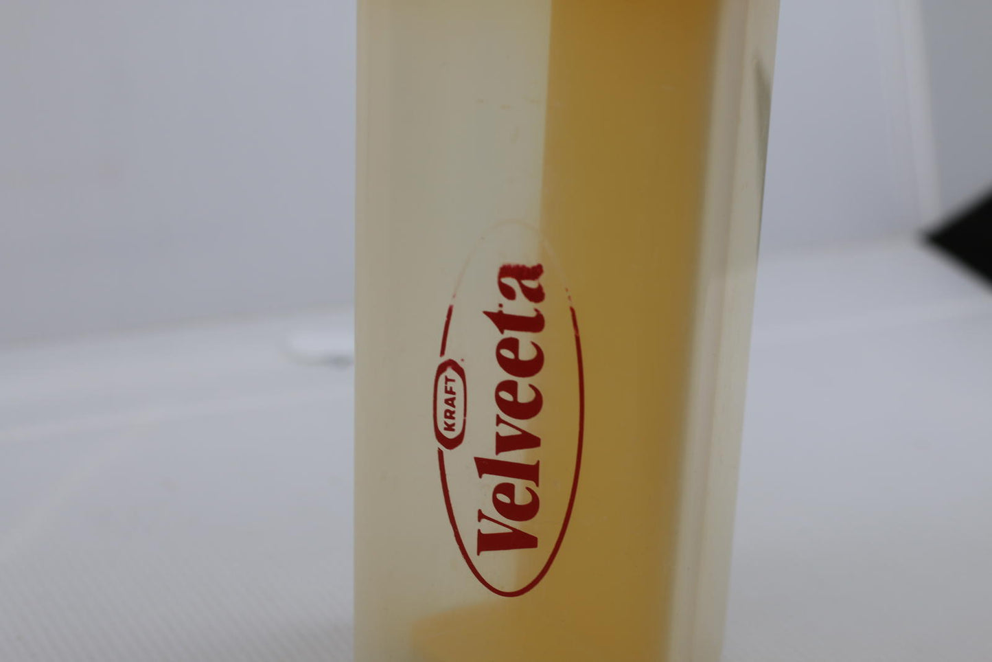 Vintage Kraft Velveeta Plastic Storage Container with Yellow Lid