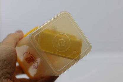 Vintage Kraft Velveeta Plastic Storage Container with Yellow Lid