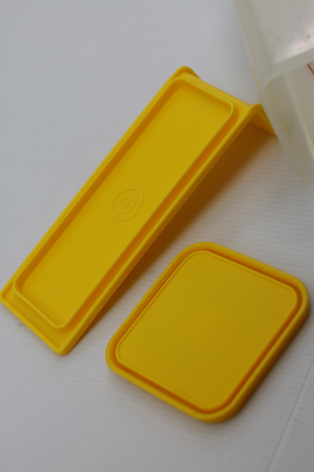 Vintage Kraft Velveeta Plastic Storage Container with Yellow Lid