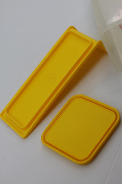 Vintage Kraft Velveeta Plastic Storage Container with Yellow Lid