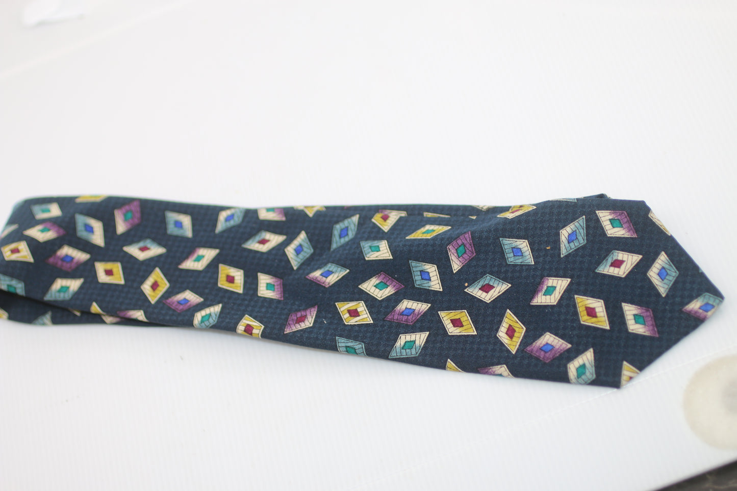 tIE 100% PES Carlo Margo made in Belgium diamond logo