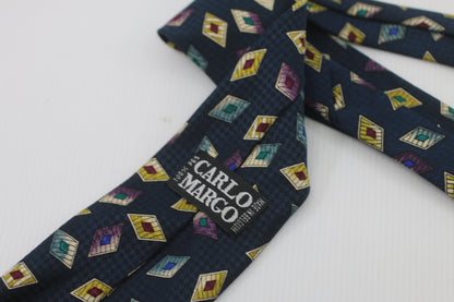 tIE 100% PES Carlo Margo made in Belgium diamond logo