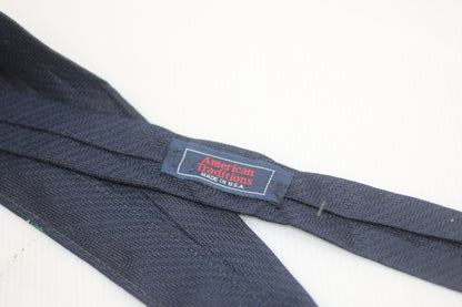 Tie American traditions made in U.S.A. Dark blue thiner 100% silk