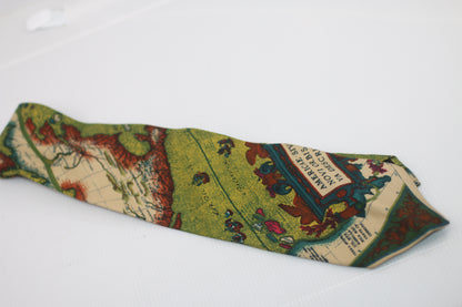 Tie 100% Seta soie Silk made in iTaly Hugo Boss Map