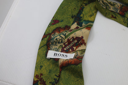 Tie 100% Seta soie Silk made in iTaly Hugo Boss Map