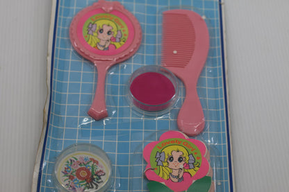 Vintage Pink Toy Beauty Set with Mirror, Comb, Note Pad fun pay toys