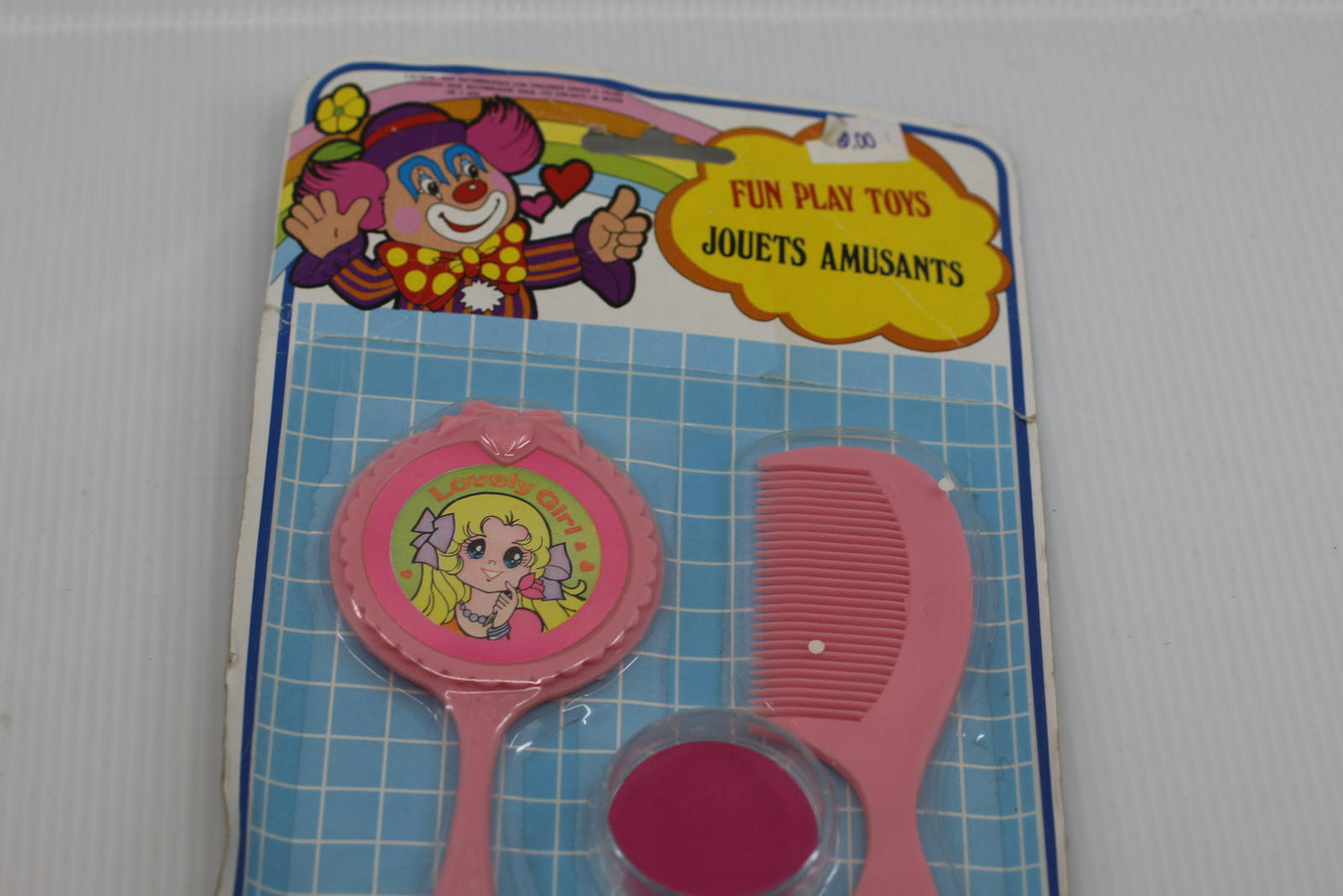 Vintage Pink Toy Beauty Set with Mirror, Comb, Note Pad fun pay toys