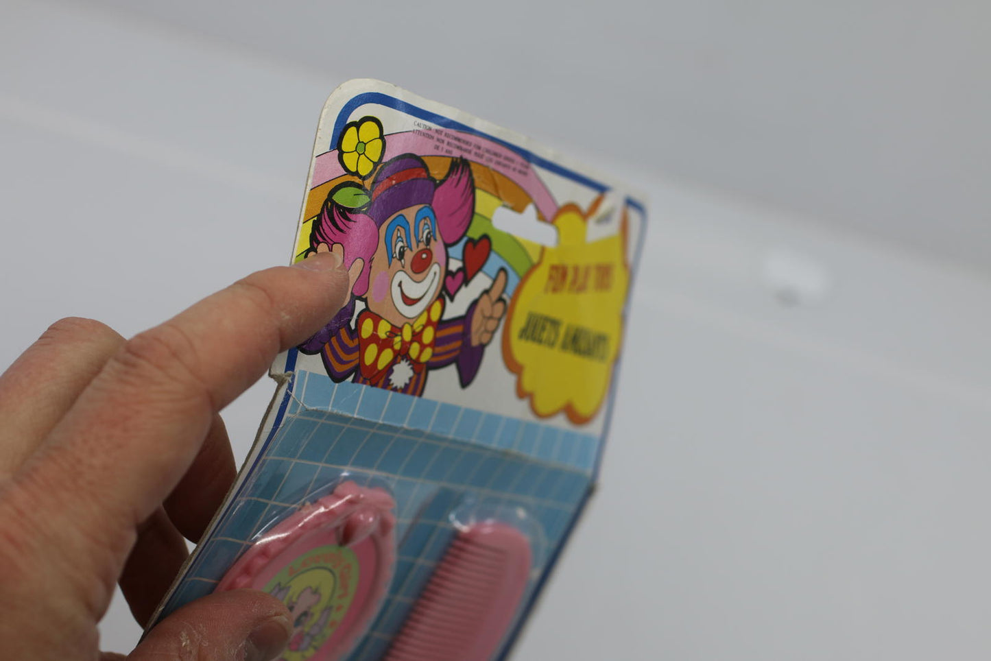 Vintage Pink Toy Beauty Set with Mirror, Comb, Note Pad fun pay toys