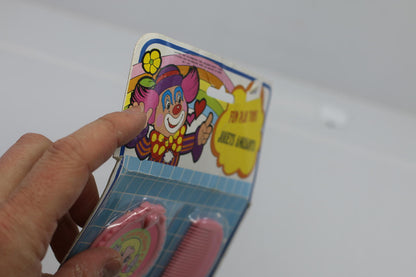 Vintage Pink Toy Beauty Set with Mirror, Comb, Note Pad fun pay toys