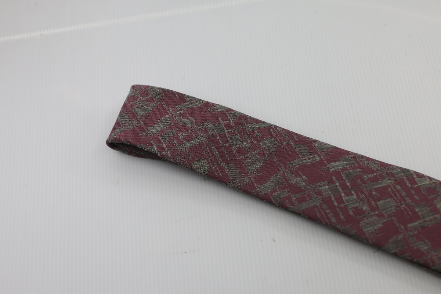 Tie Gallini Vintage pink dark prurple and grey motif logo