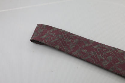 Tie Gallini Vintage pink dark prurple and grey motif logo