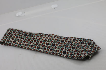 Guy Laroche Paris Red and Oval logo motif tie