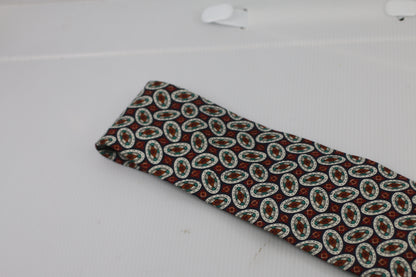 Guy Laroche Paris Red and Oval logo motif tie