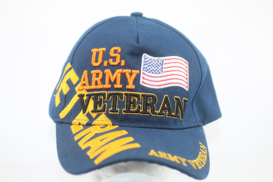 U.S. Army Veteran Embroidered Navy Blue Cap