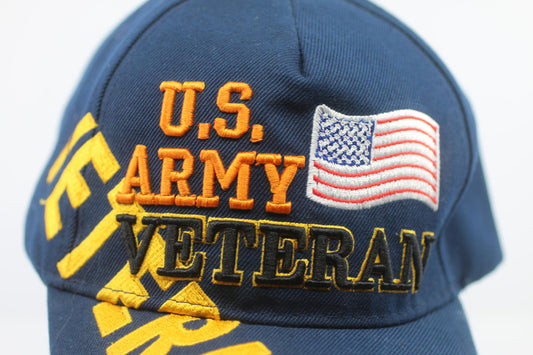 U.S. Army Veteran Embroidered Navy Blue Cap