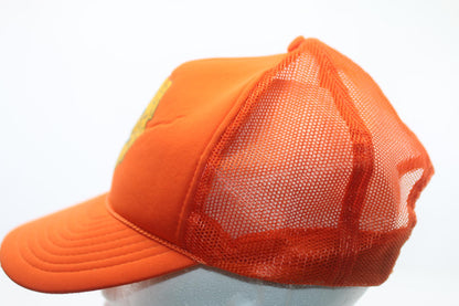 Vintage AAA School Safety Patrol Orange Mesh Cap with Pin