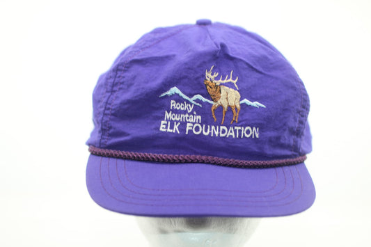 Vintage Rocky Mountain Elk Foundation Purple Rope Cap Logo